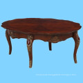 Hand carved wooden antique round occasional cocktail table